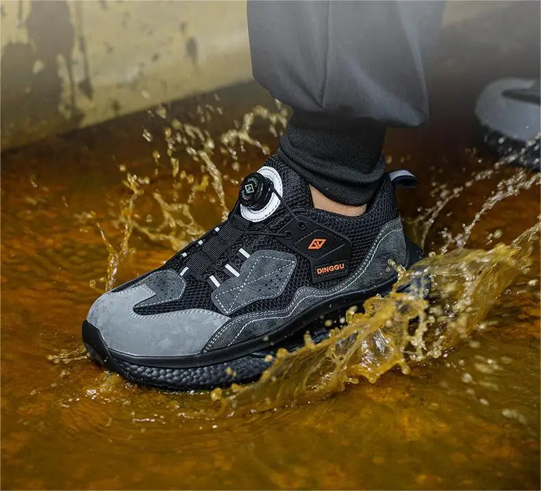 Men Steel Toe Anti-smash Puncture-Proof Protective Shoes