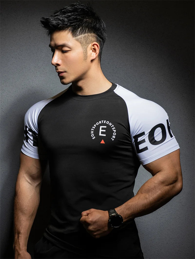 Men's Elastic Sports T-shirt Running Gym tops