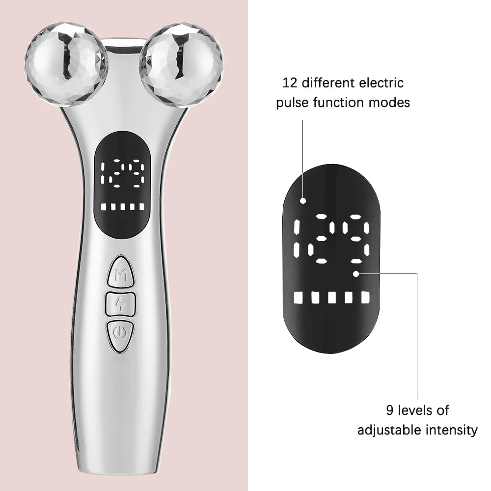 EMS Microcurrent Pulse Neck Face 4D Roller Massager