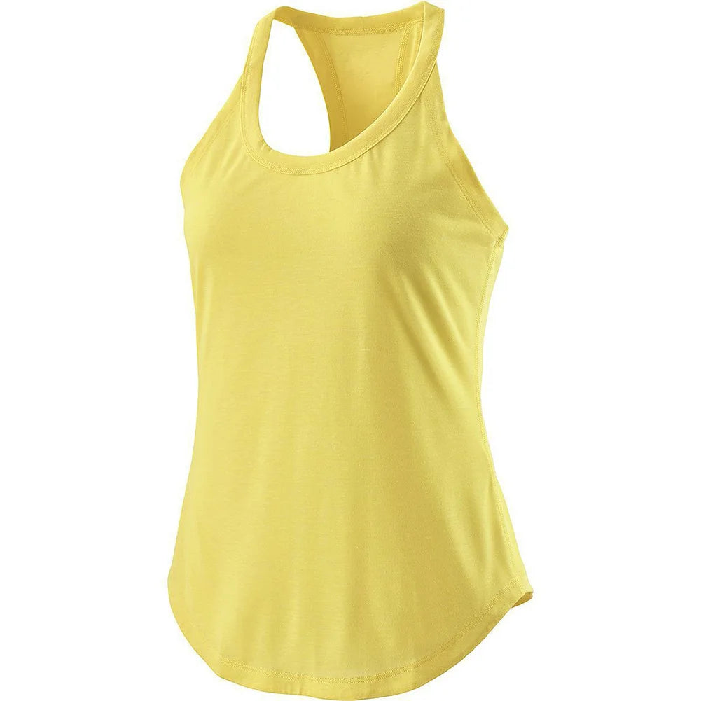 Ladies Sports Sleeveless T-shirt Fitness Crop Tops