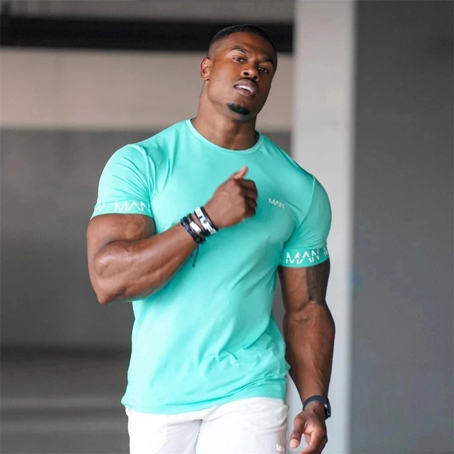 Men Cotton Short Sleeve Workout Gym T-Shirt