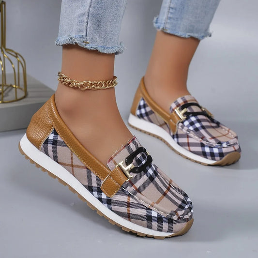 Women's Loafer Canvas Plaid Classic Fashion Non-slip