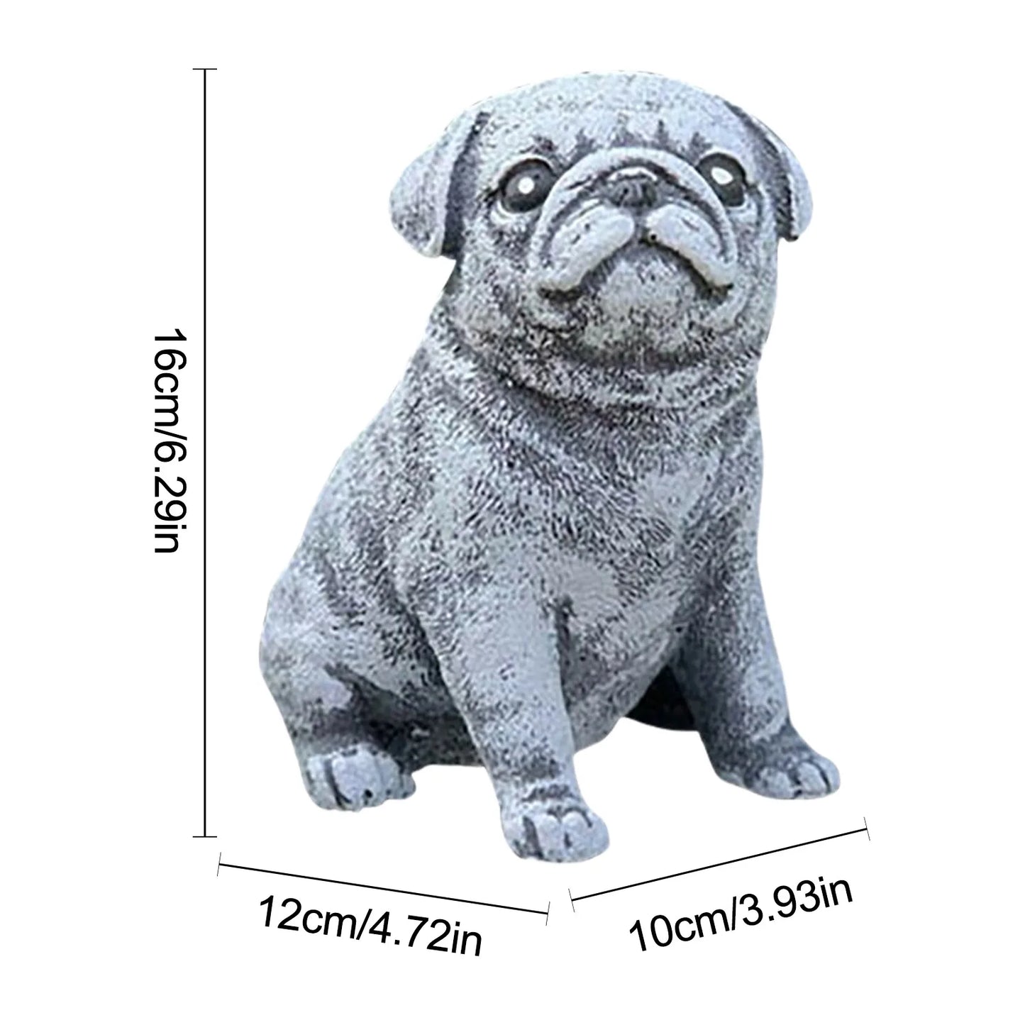 Cute Garden Pug Dog Statue