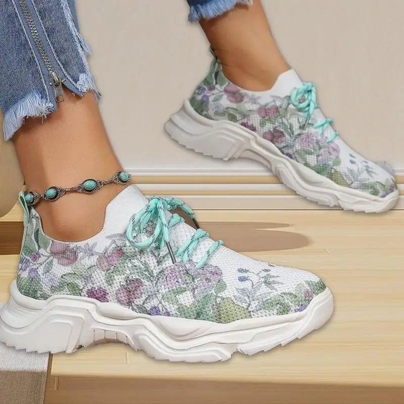 Women's Floral Print Sneakers