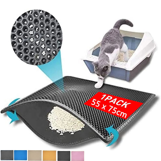 Waterproof Double Layer EVA Foldable Cat Litter Trapping Pet Carpet