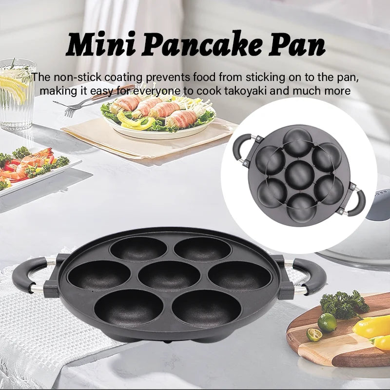 7 Hole Cooking Cake/Omelette Pan Cast Iron