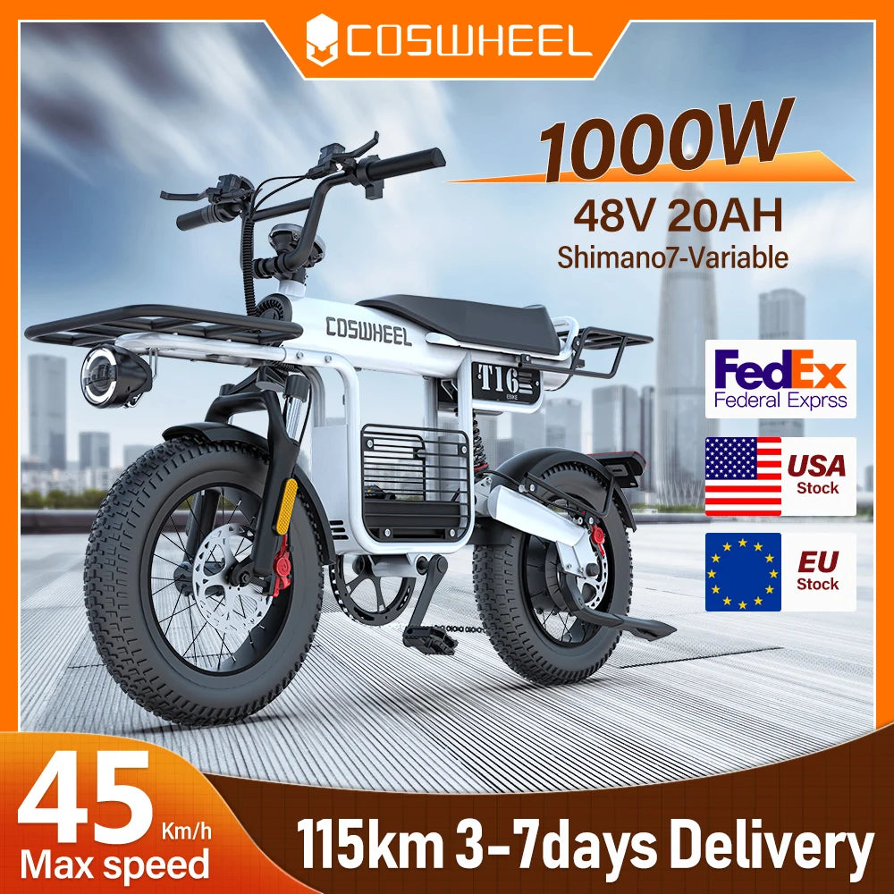 Coswheel Electric Bike T16 Adult Mountain Ebikes