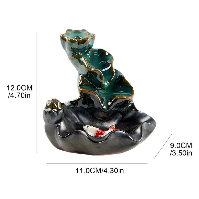 Backflow Incense Burner Ceramic Fountain Burner Holder