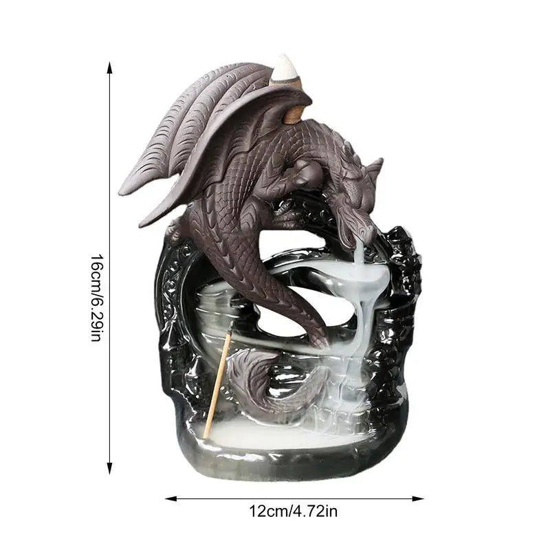 Aromatherapy Ornamental Decor Dragon Statue Fountain Incense Burner