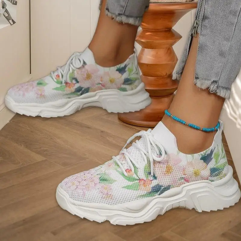 Women's Floral Print Sneakers