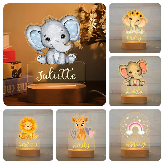 Personalized Children Animal Night Light