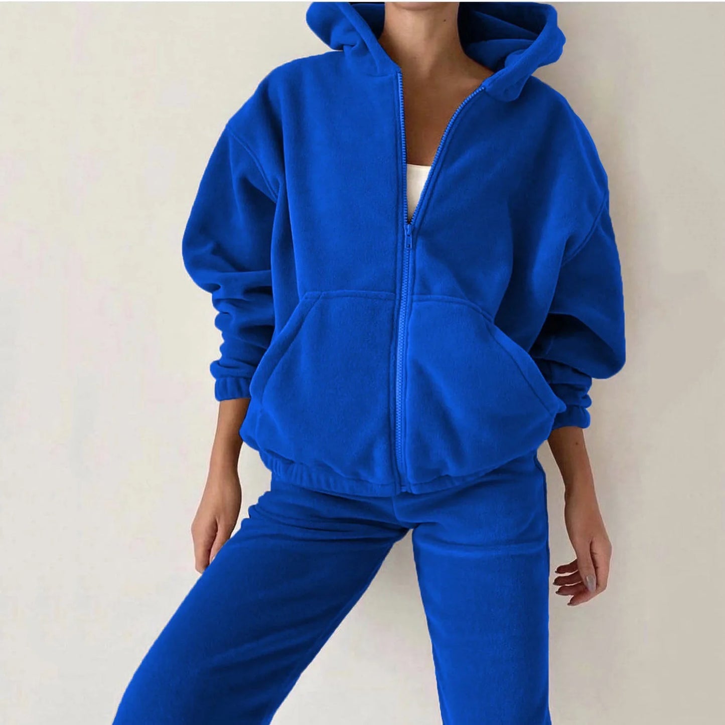 Winter Two Piece Set Women Hooded Tracksuit