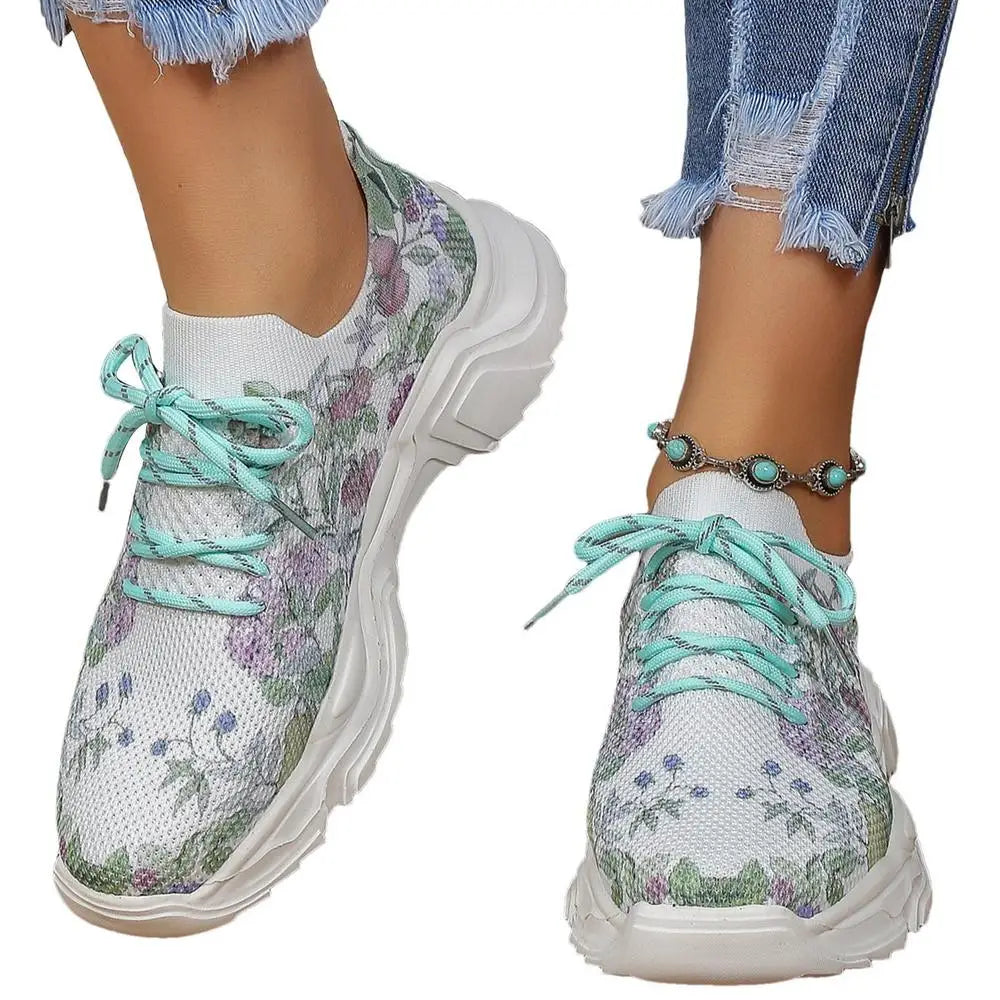 Women's Floral Print Sneakers