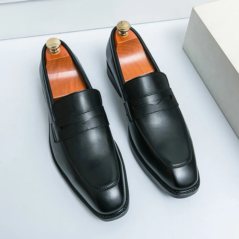 Fashion Penny Slip On Loafers Leather Men Shoes