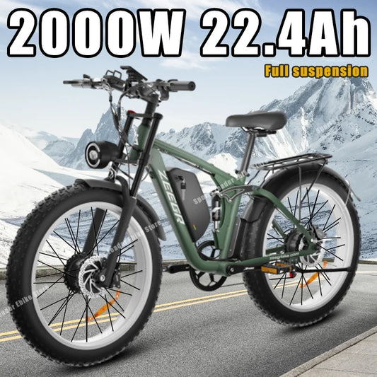 Ebike 48V22.4Ah 2000W Dual Motor 26*4.0 Inch Fat Tire