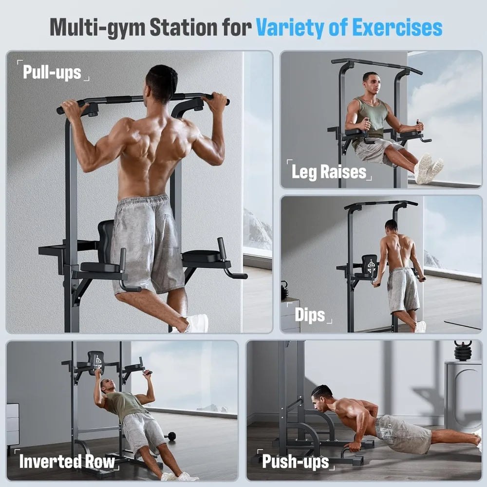 Power Tower Pull Up Dip Station Strength Training Equipment