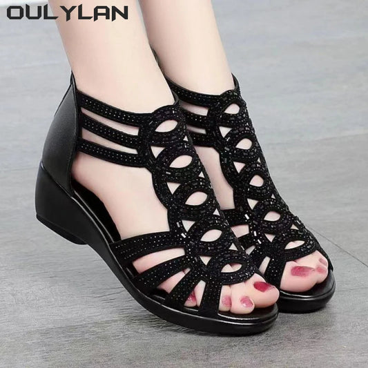 Soft Leather Roman Sandals For Women