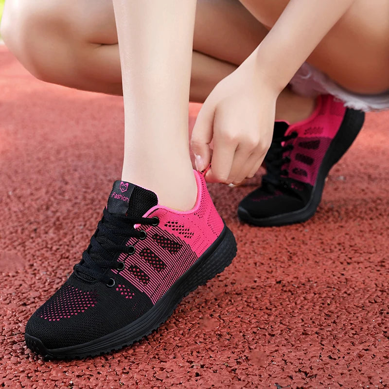 Women's casual shoes breathable mesh, anti slip soft sole, running shoes