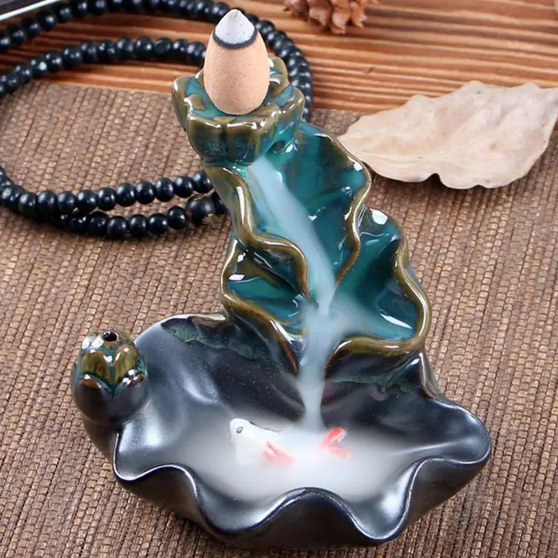 Backflow Incense Burner Ceramic Fountain Burner Holder