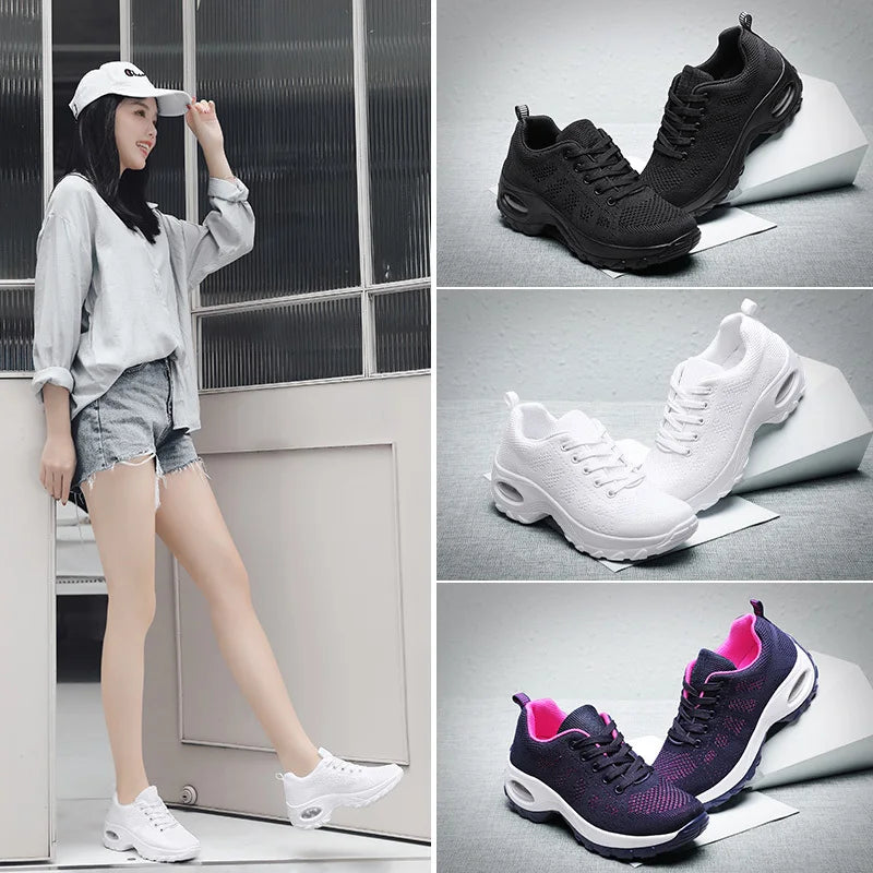 Women Mesh Breathable Flat Anti-Slip Outdoor Sneakers