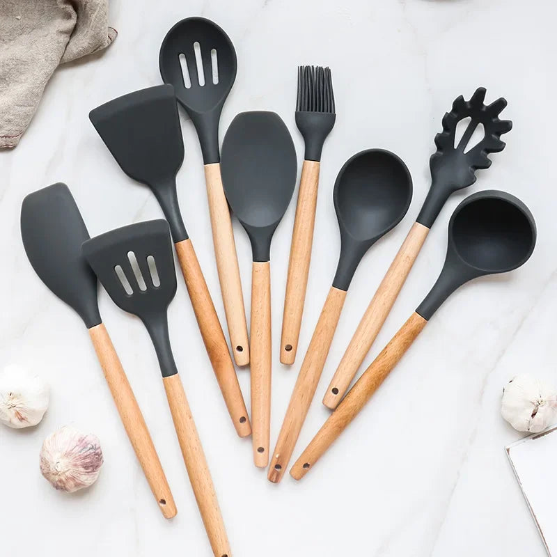 Silicone Non-Stick Kitchenware Cookware Utensils Set