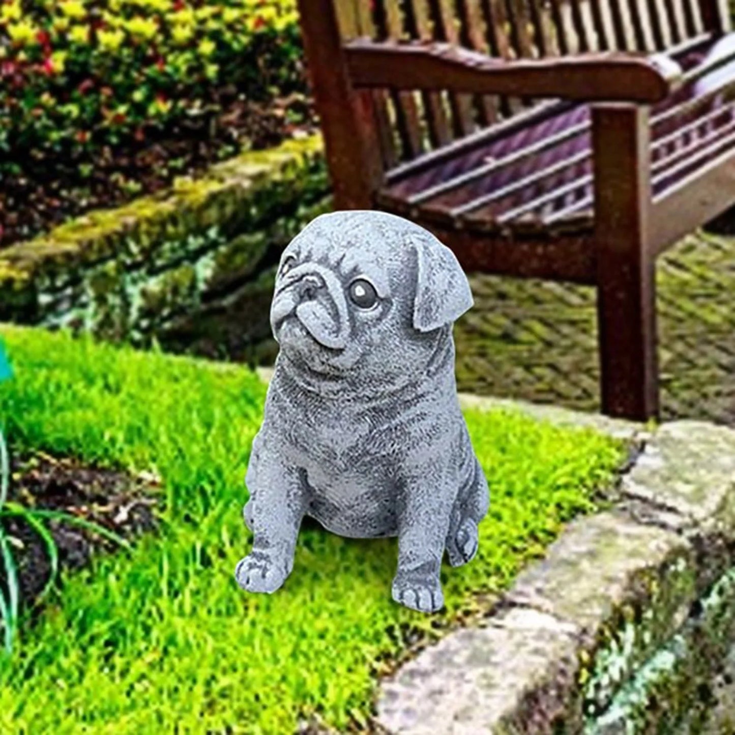 Cute Garden Pug Dog Statue