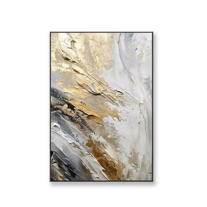 Handmade Gold Foil Acrylic Oil Painting On Canvas Home Decoration Wall Art