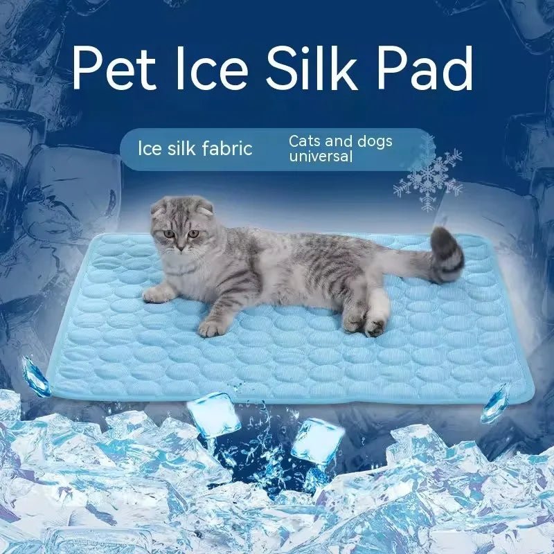 Summer Cooling Ice Silk Pet Mat Cat Dog Sofa Nest Bed