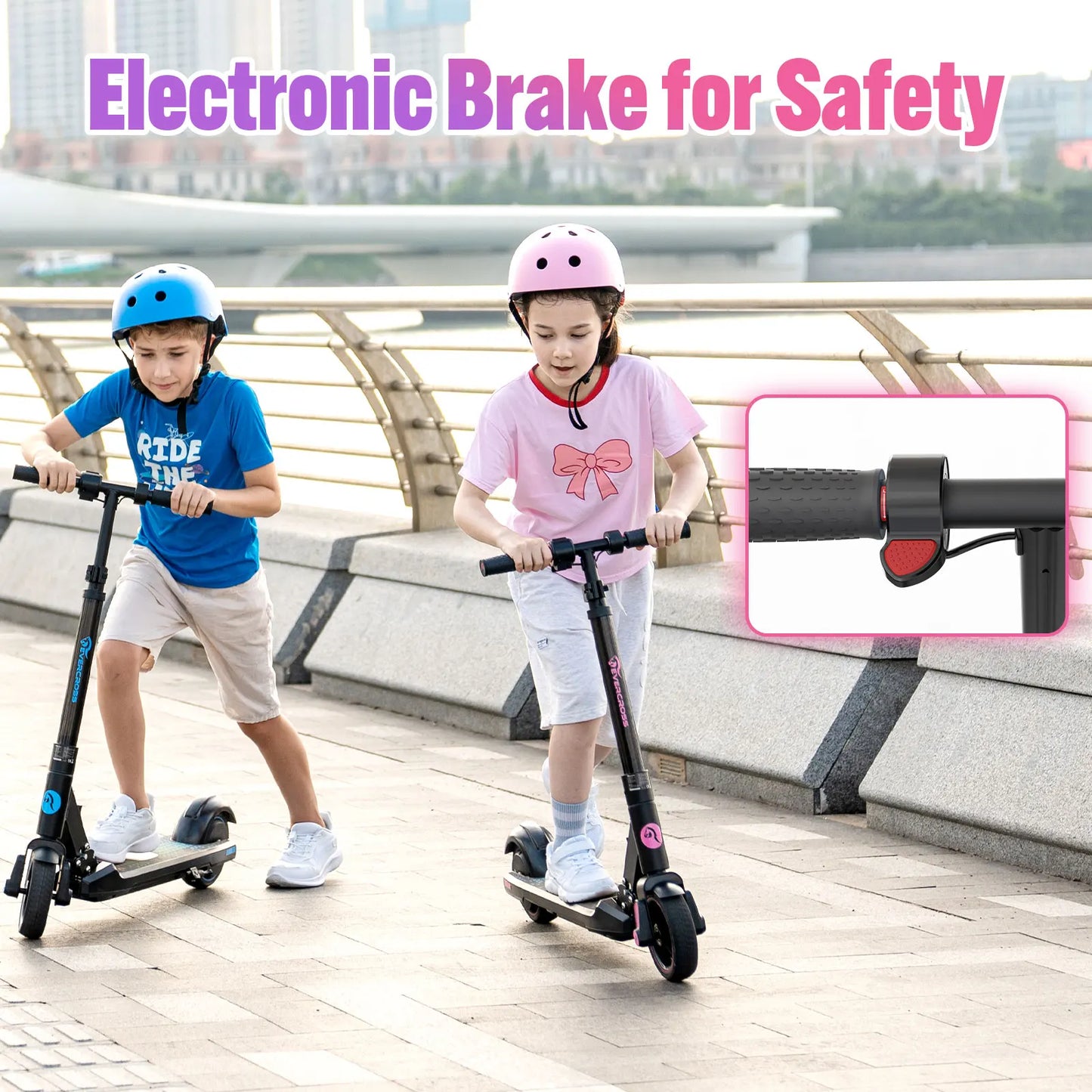 Electric Scooter For Kids Ages 6-12 With LED Display