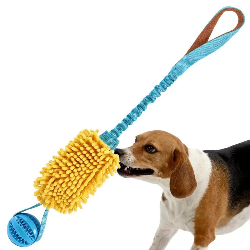 Squeaky Dog Chew Toys and Tug Toy With Elastic Drawstring