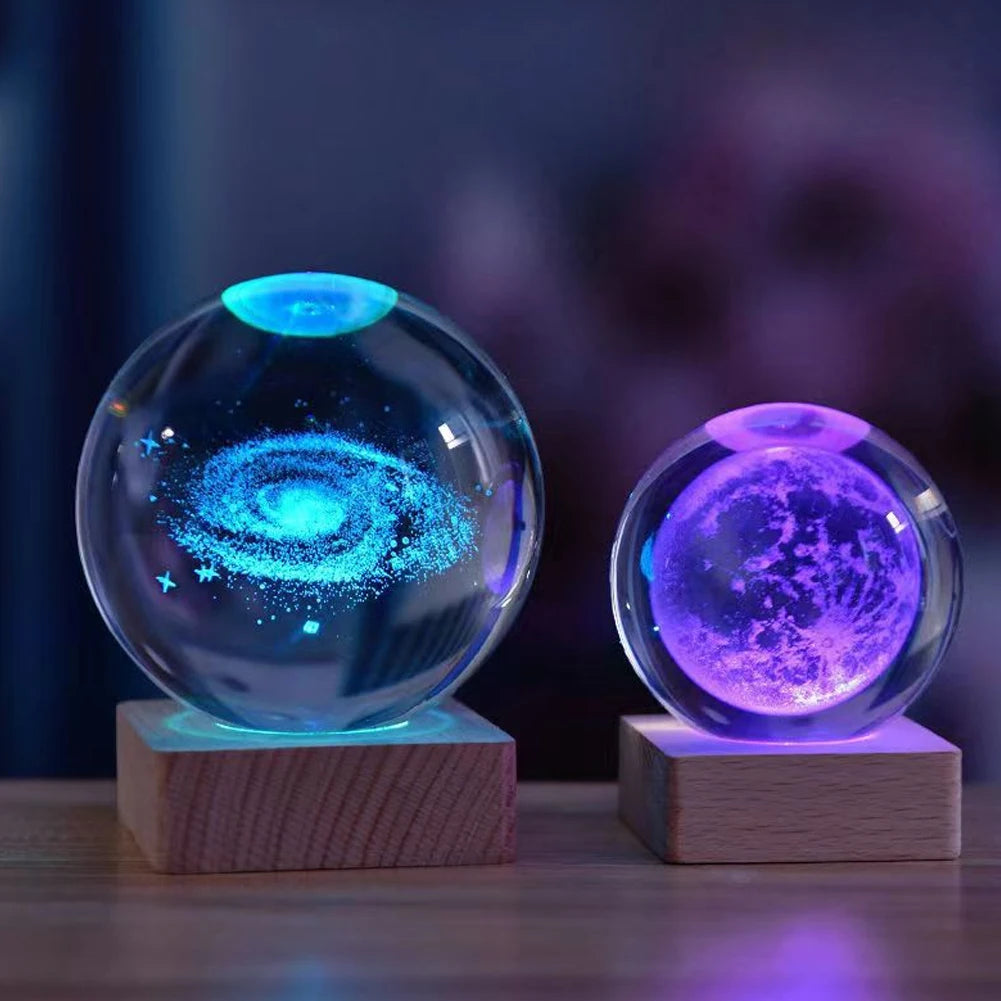 3D Crystal Ball Solar Planet System Globe Astronomy