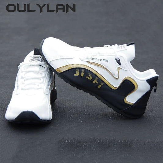 Men's Fashion Trendy High-end Leather Running Shoes