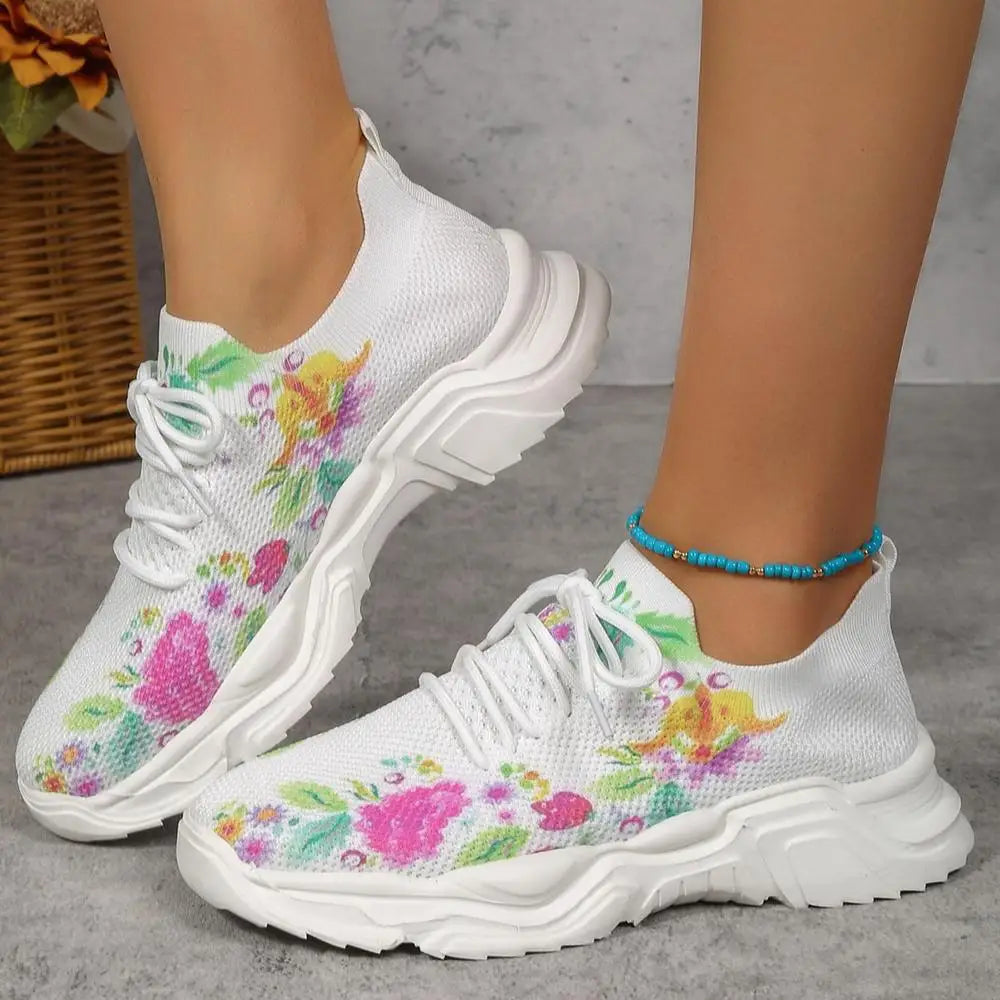 Women's Floral Print Sneakers