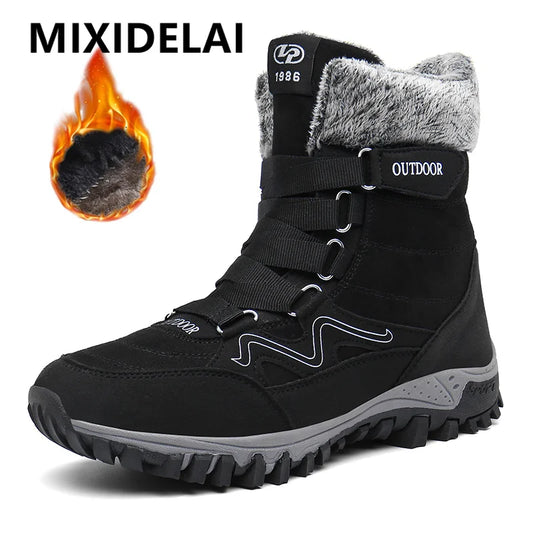 Winter Fur Plush Warm Men Ankle Boots