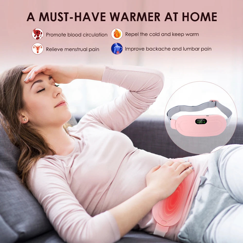 Women Smart Warm Menstrual Heating Pad Vibration Belt