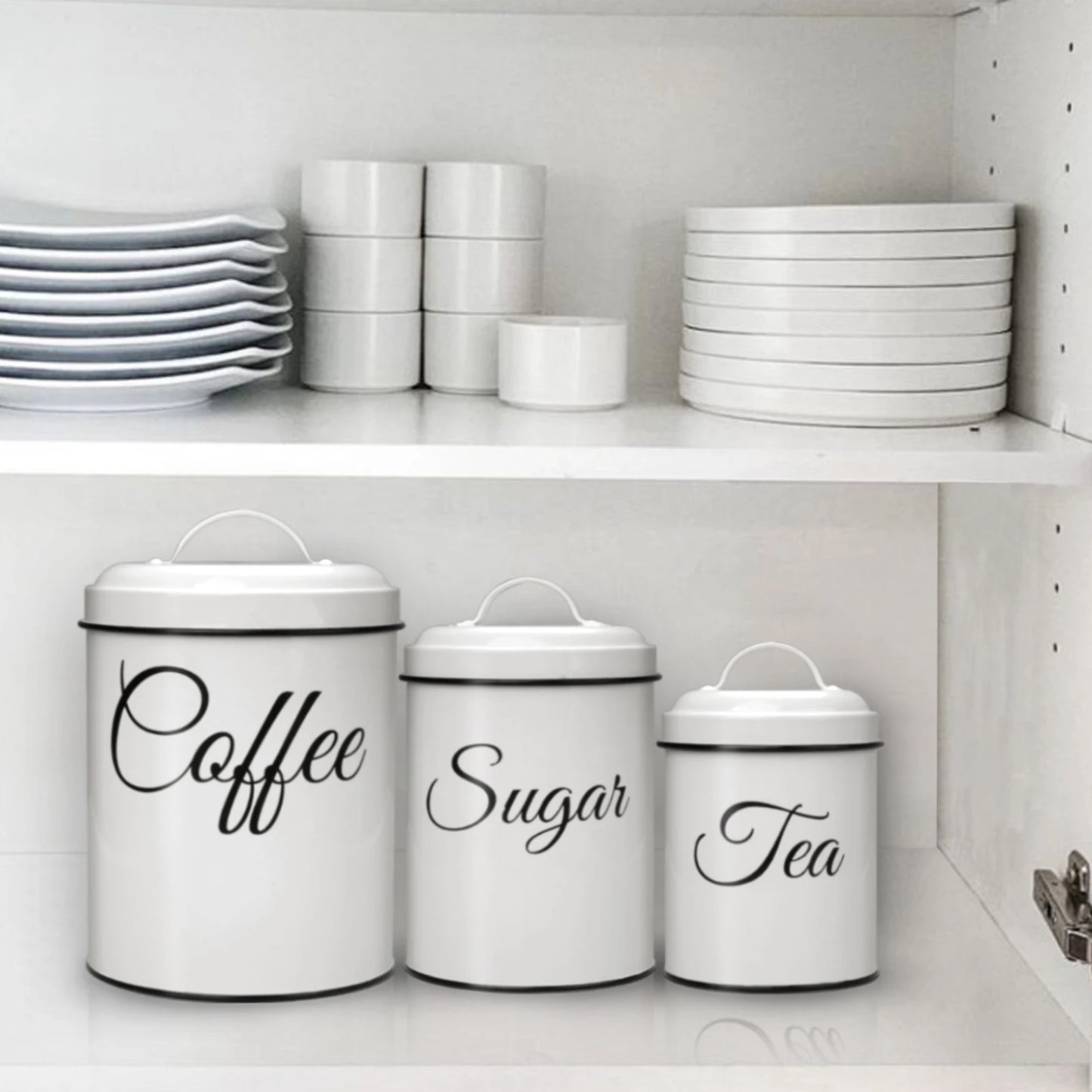 Airtight White Vintage Canisters Sets