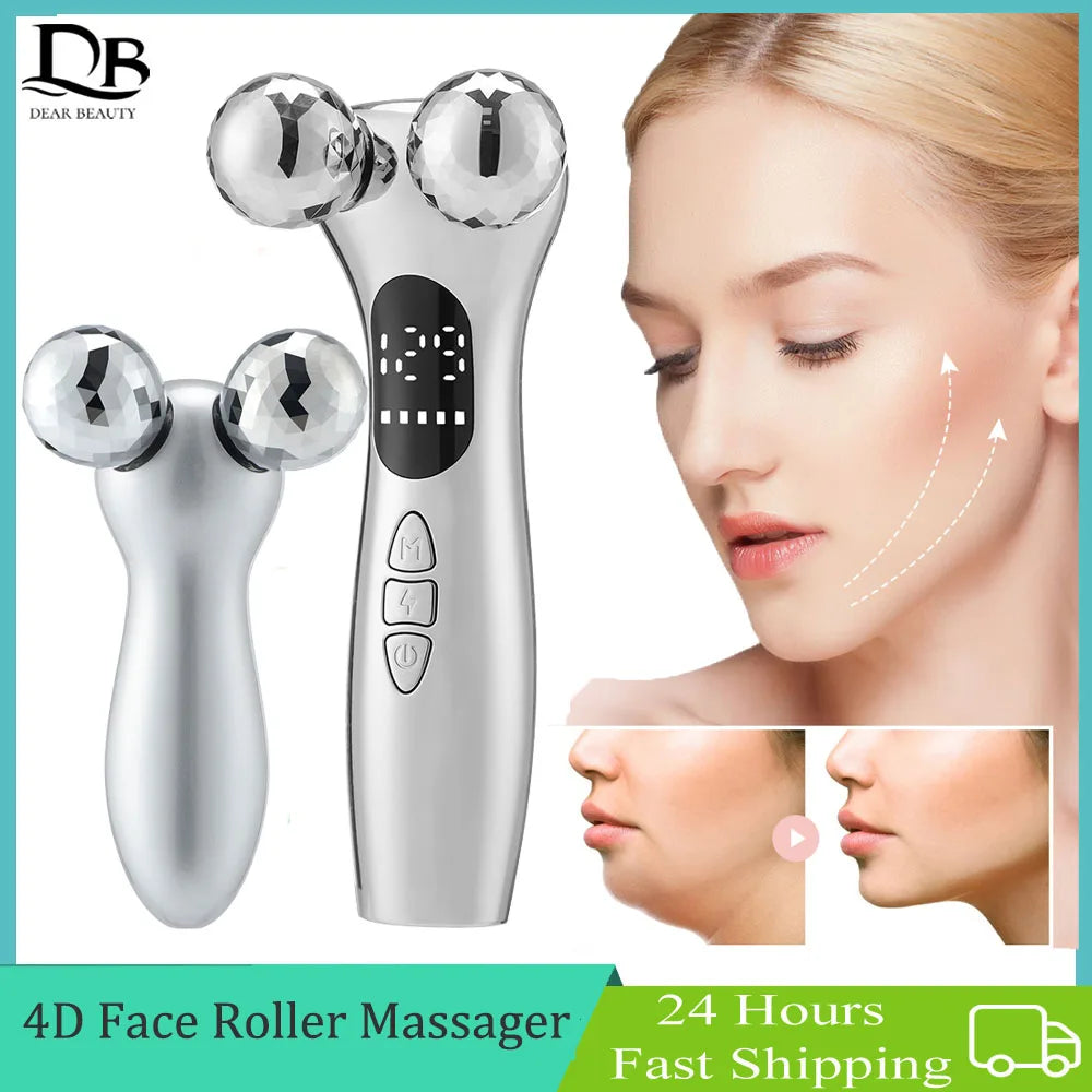 EMS Microcurrent Pulse Neck Face 4D Roller Massager