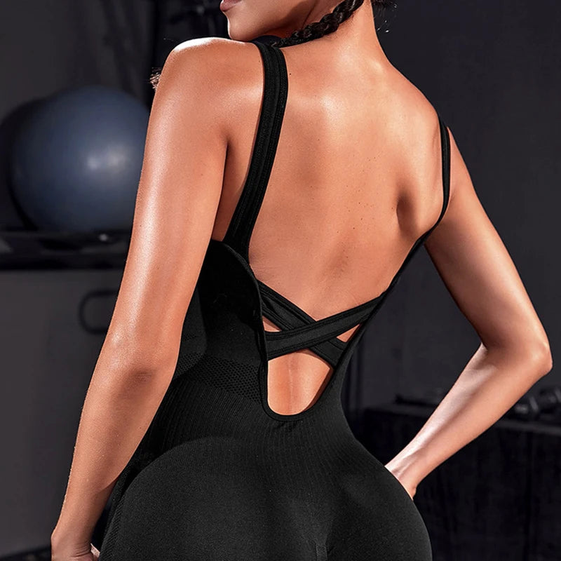 Women Yoga Workout Bodysuit