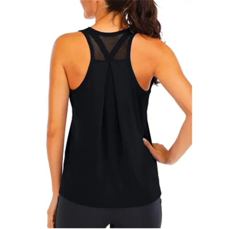 Yoga Wear Vest Women Loose Fit Gym Crop Tank