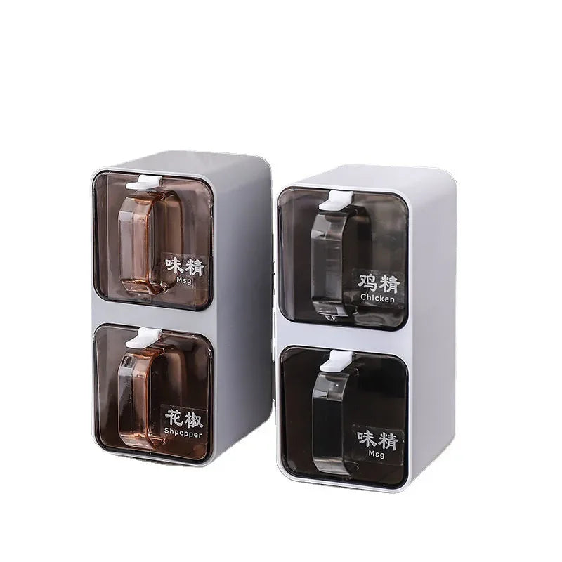 Wall-mounted Seasoning Box Spice Rack Container Set