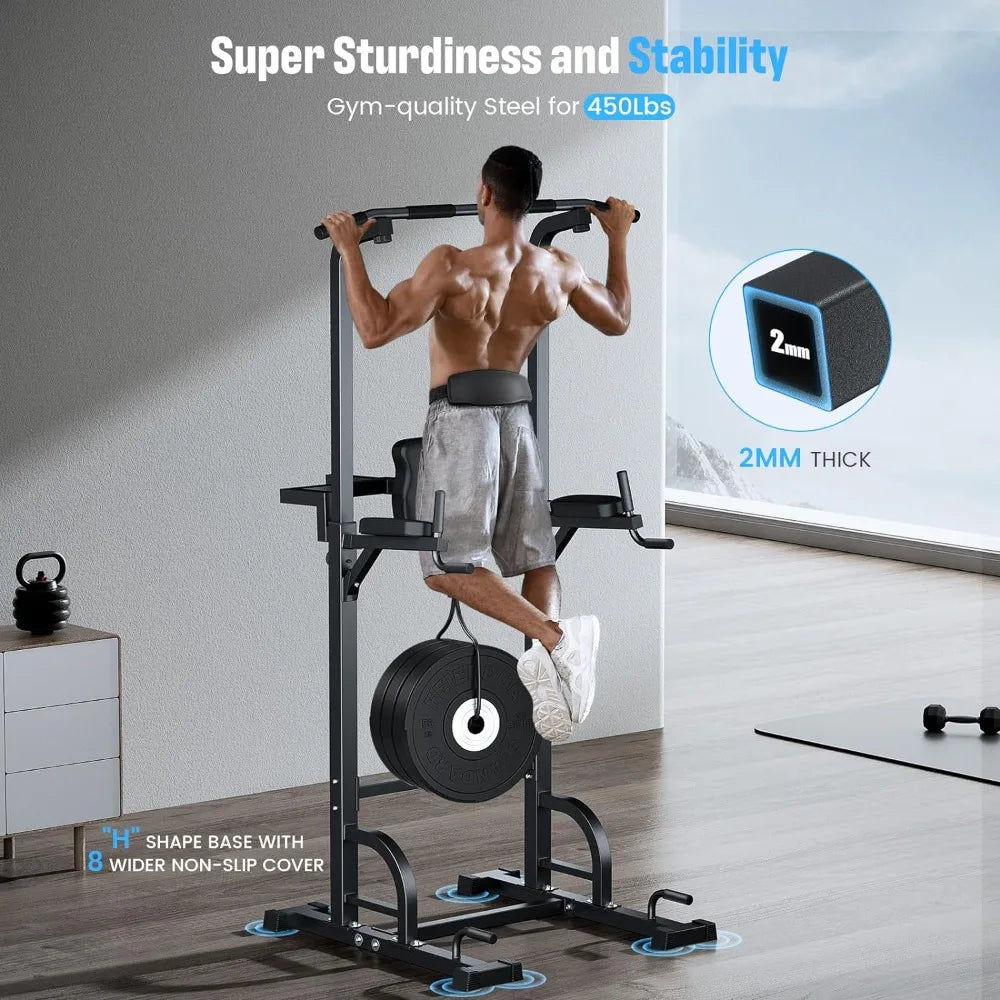 Power Tower Pull Up Dip Station Strength Training Equipment