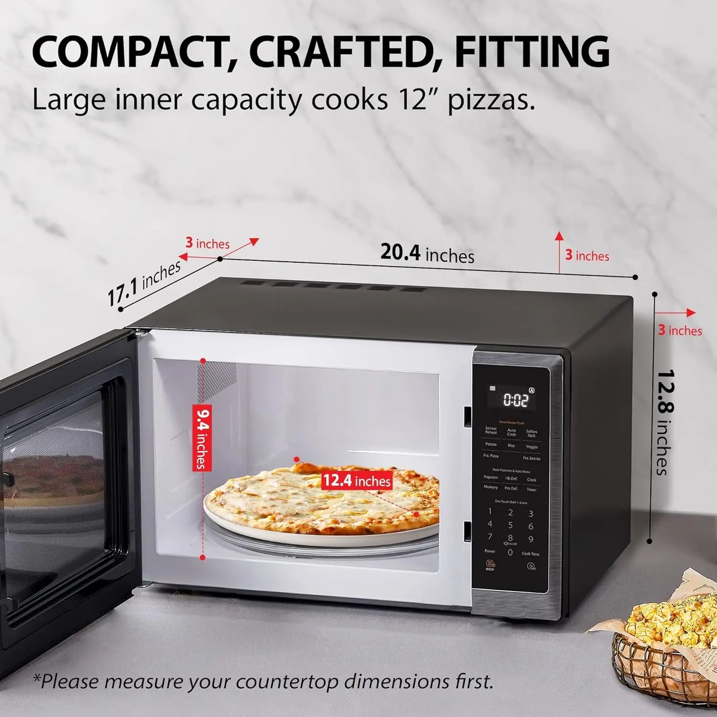 Countertop Microwave Oven With Smart Sensor