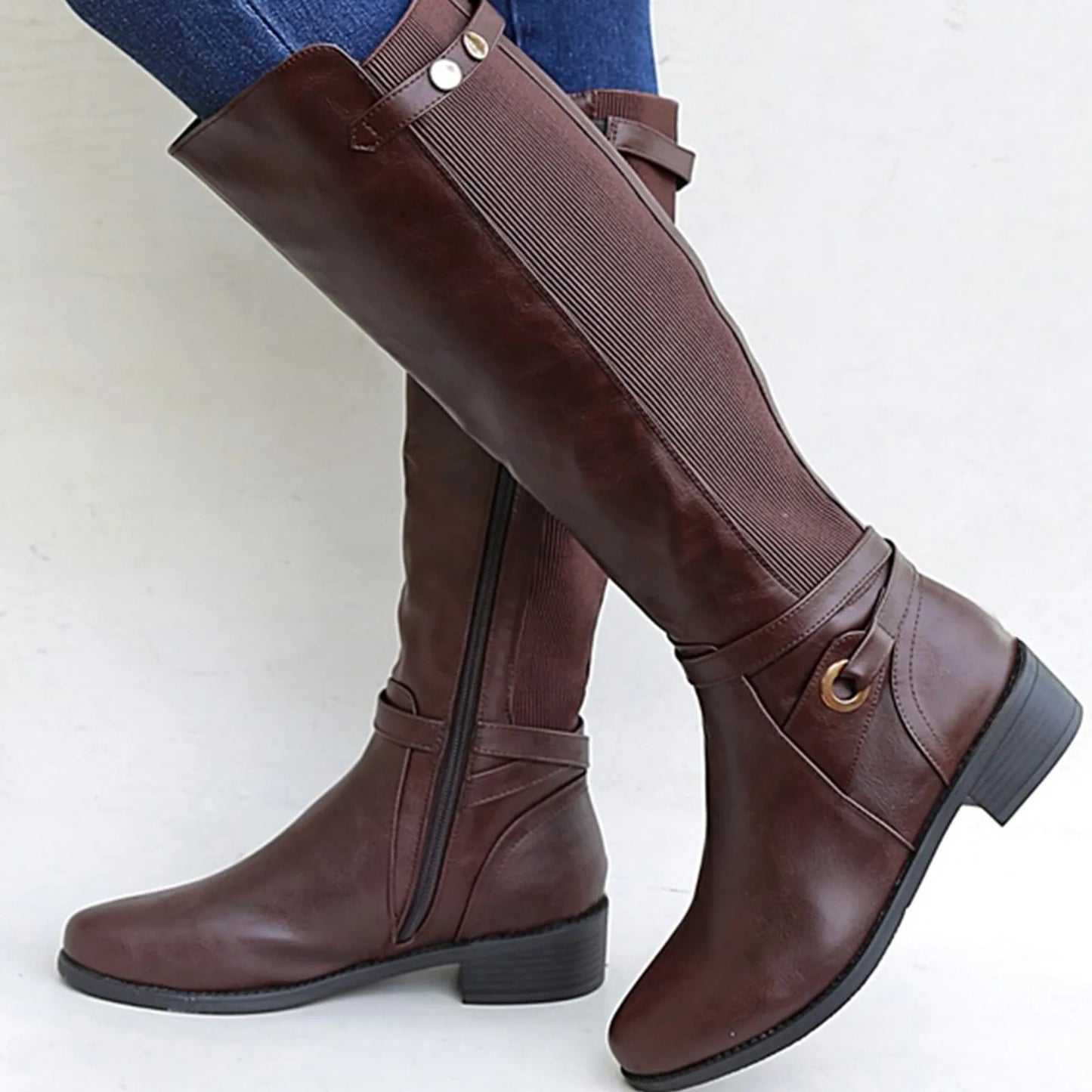 Women Leather Boots Cool Western Style