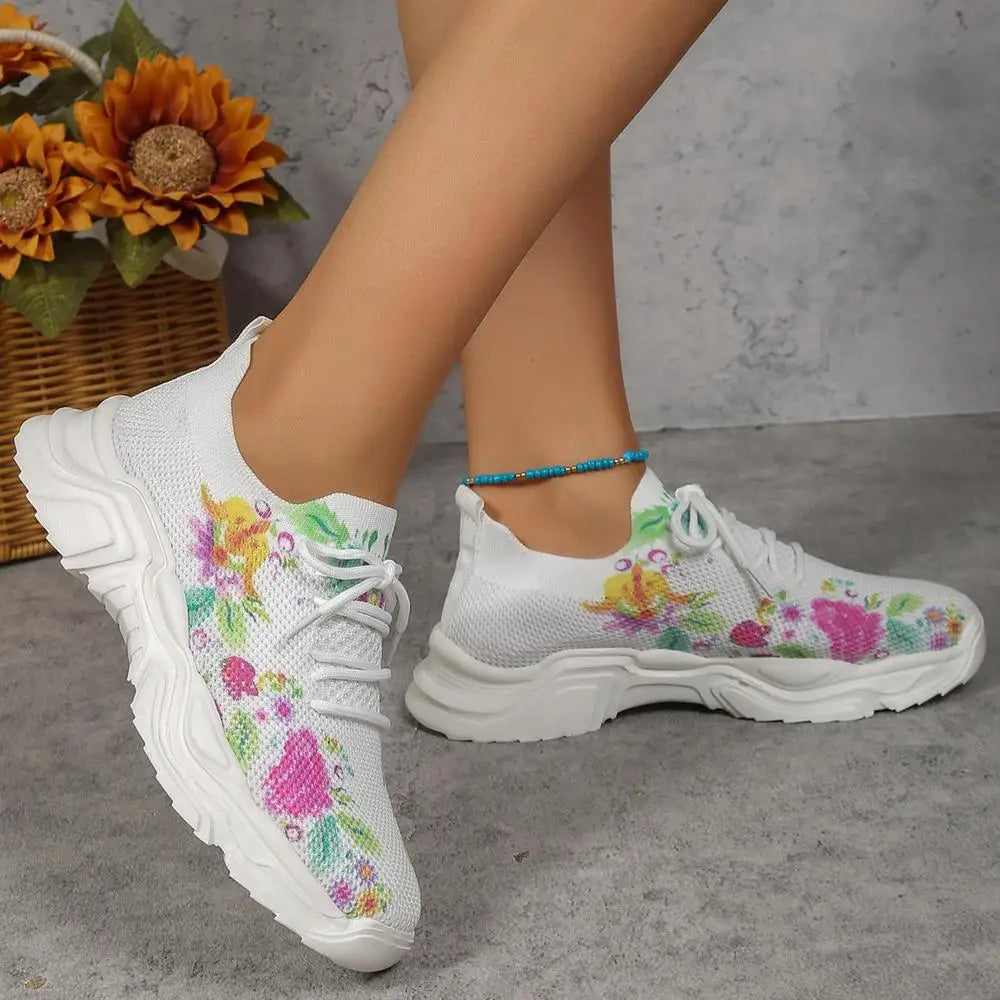 Women's Floral Print Sneakers