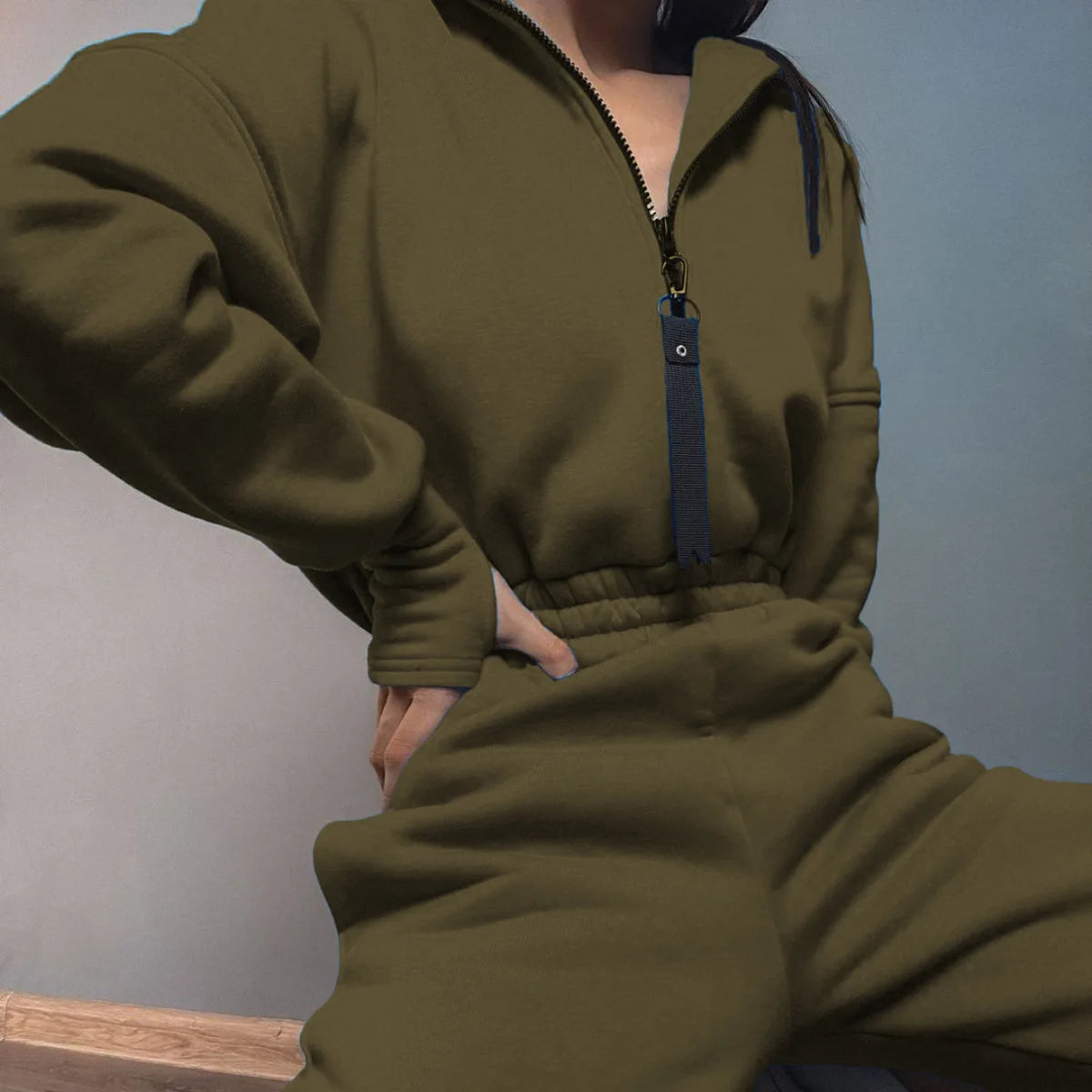 Women's Jumpsuits One-Piece Suit Zipper Sportswear Tracksuit