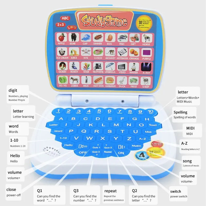 English Learning Small Laptop Toy for Kids