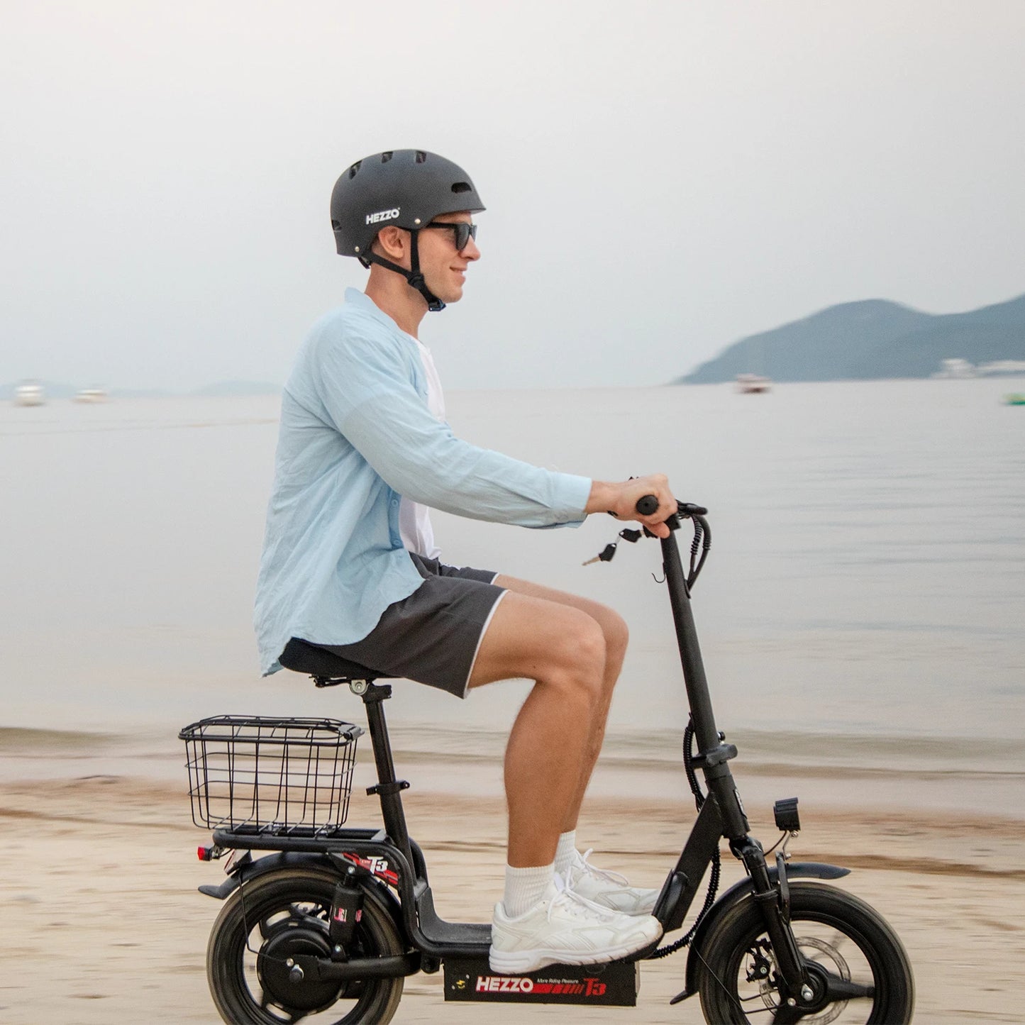 T3 City Powerful Electric Scooter Seat & Basket