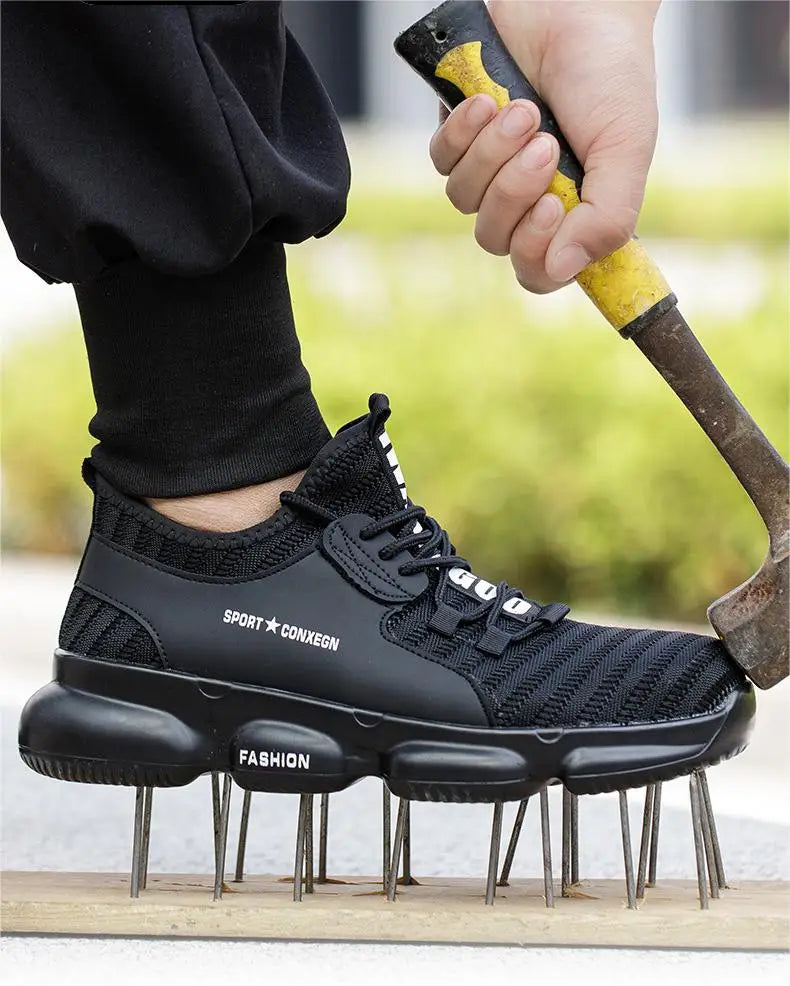 Men's Work Sneakers Steel Toe Puncture-Proof Safety Shoes