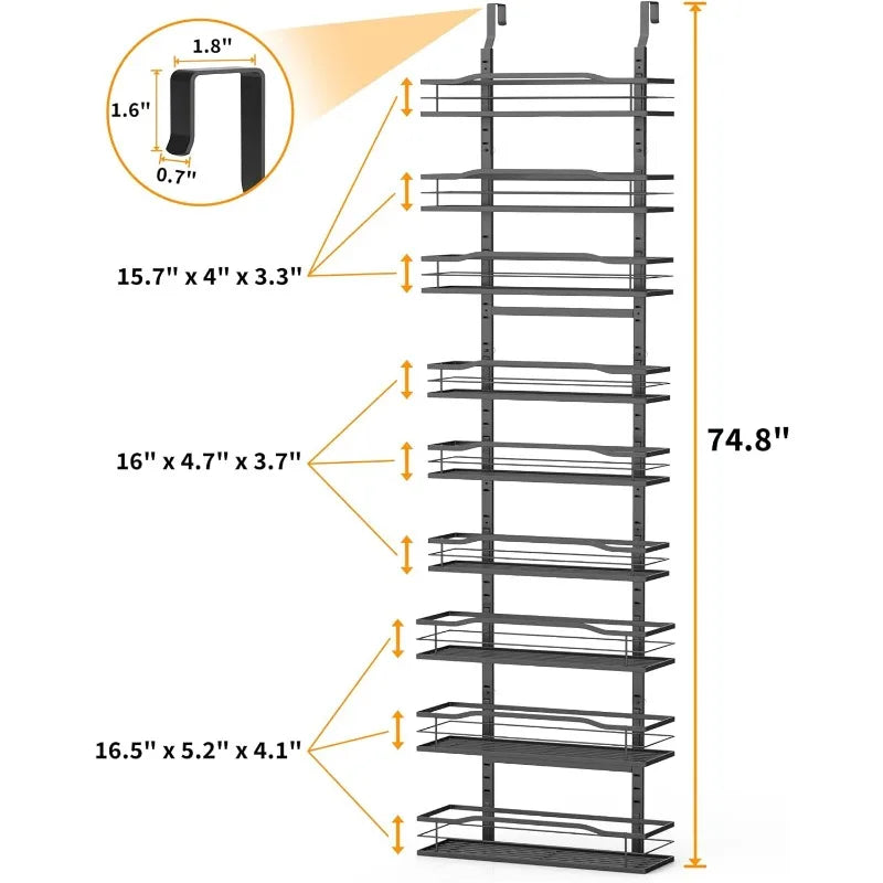 Black Hanging Basket Wall Spice and Seasoning Shelves