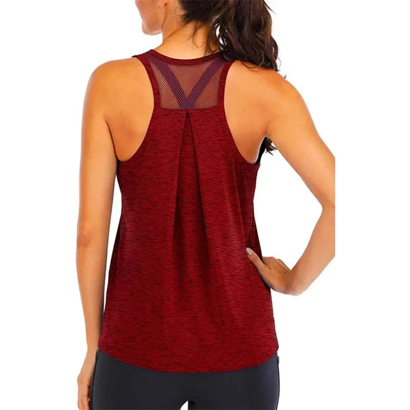 Yoga Wear Vest Women Loose Fit Gym Crop Tank